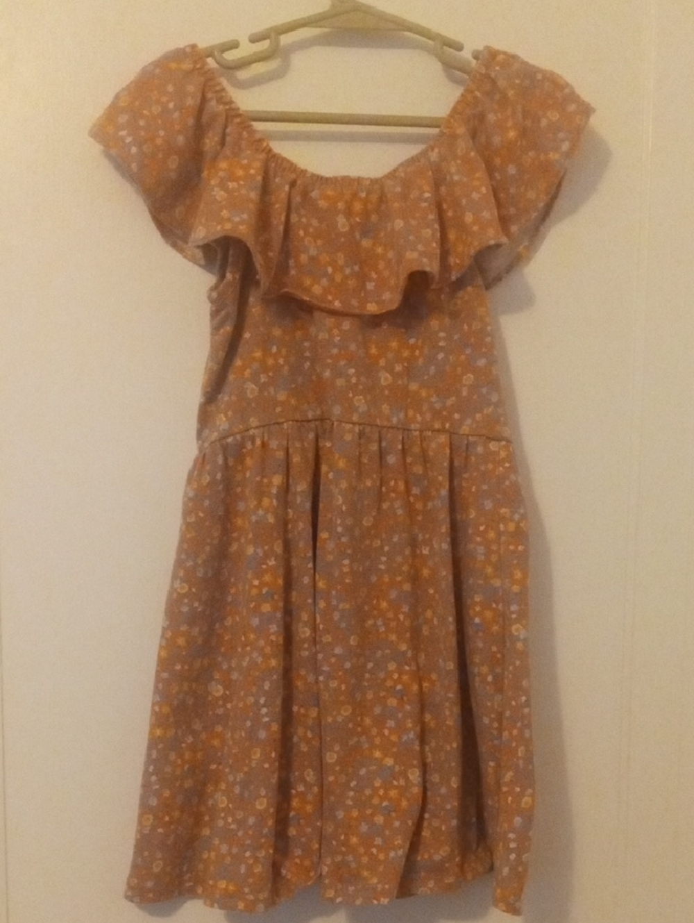 Girls' Floral Ruffle Off-Shoulder Dress - pink size 6